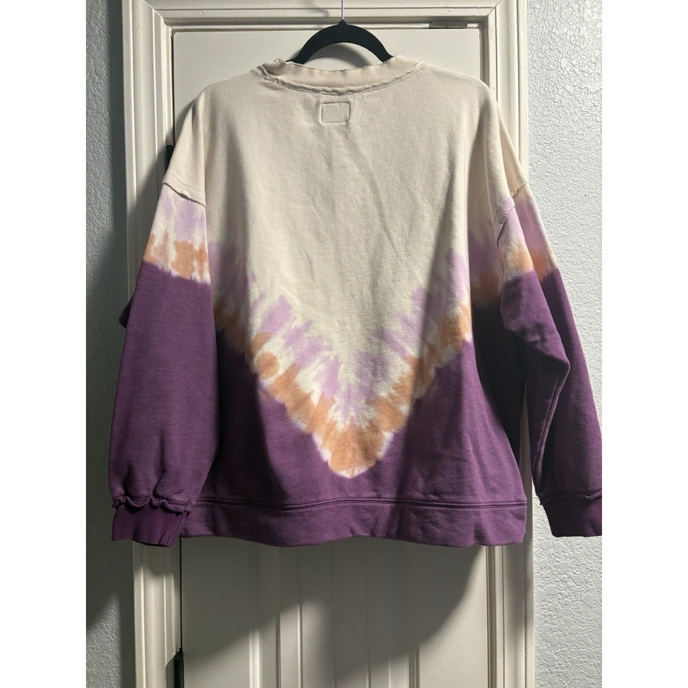 Free People Movement Sweatshirt Small Purple Tie Dye Oversized Pockets Pullover - Picture 8 of 8